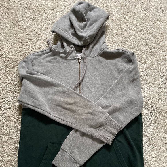 Goodfellow & Co Men's Color Blocked Green and Gray Jacket Hoodie Size Medium - Picture 1 of 5